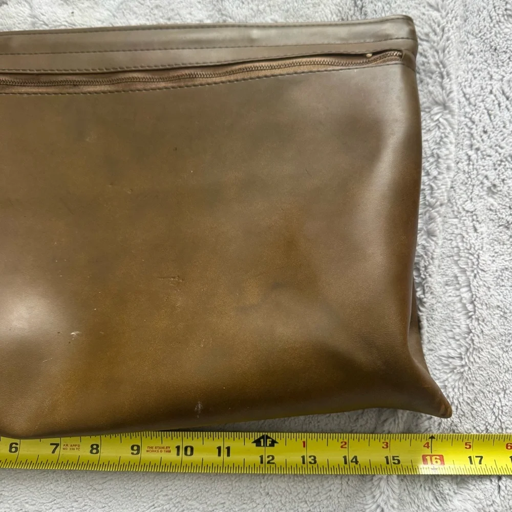 Hazel Vintage Brown Leather Frame‎ Portfolio Clutch 16 Inch Document Case